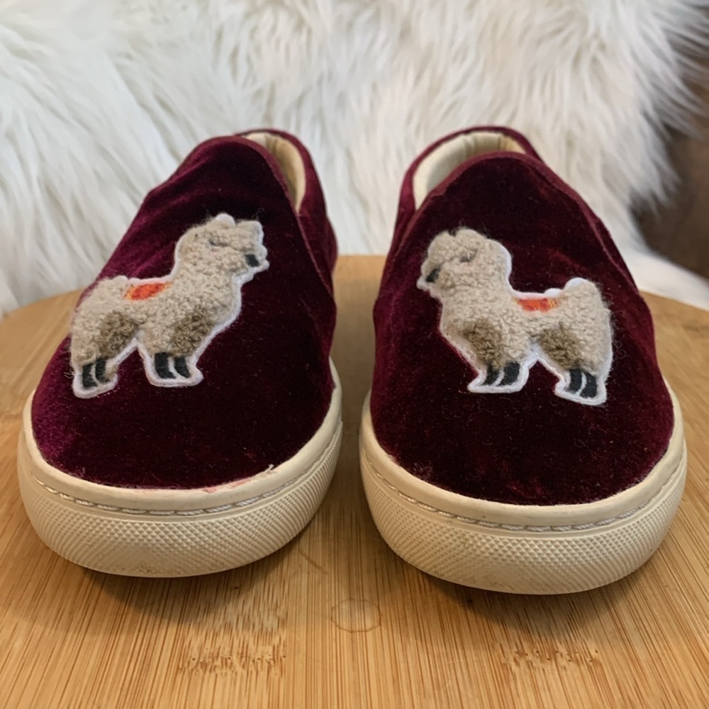 Soludos | Sangria 3D Llama Velvet Smoking Slip On Sneaker Slipper Shoes 6.5 - Picture 6 of 17